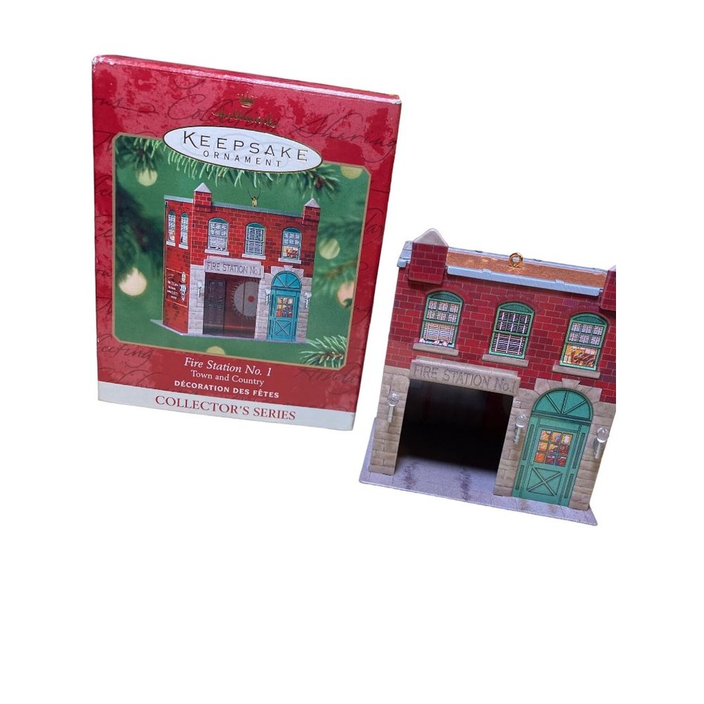 Hallmark Fire Station No 1 Christmas Ornament 2001